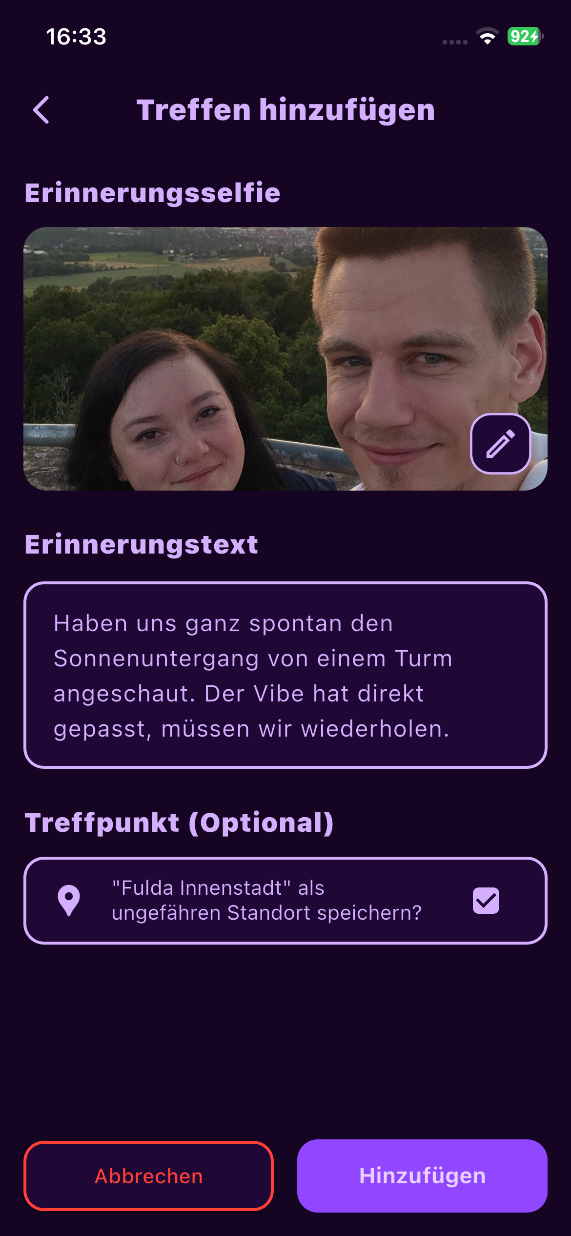 User Profil Ansicht