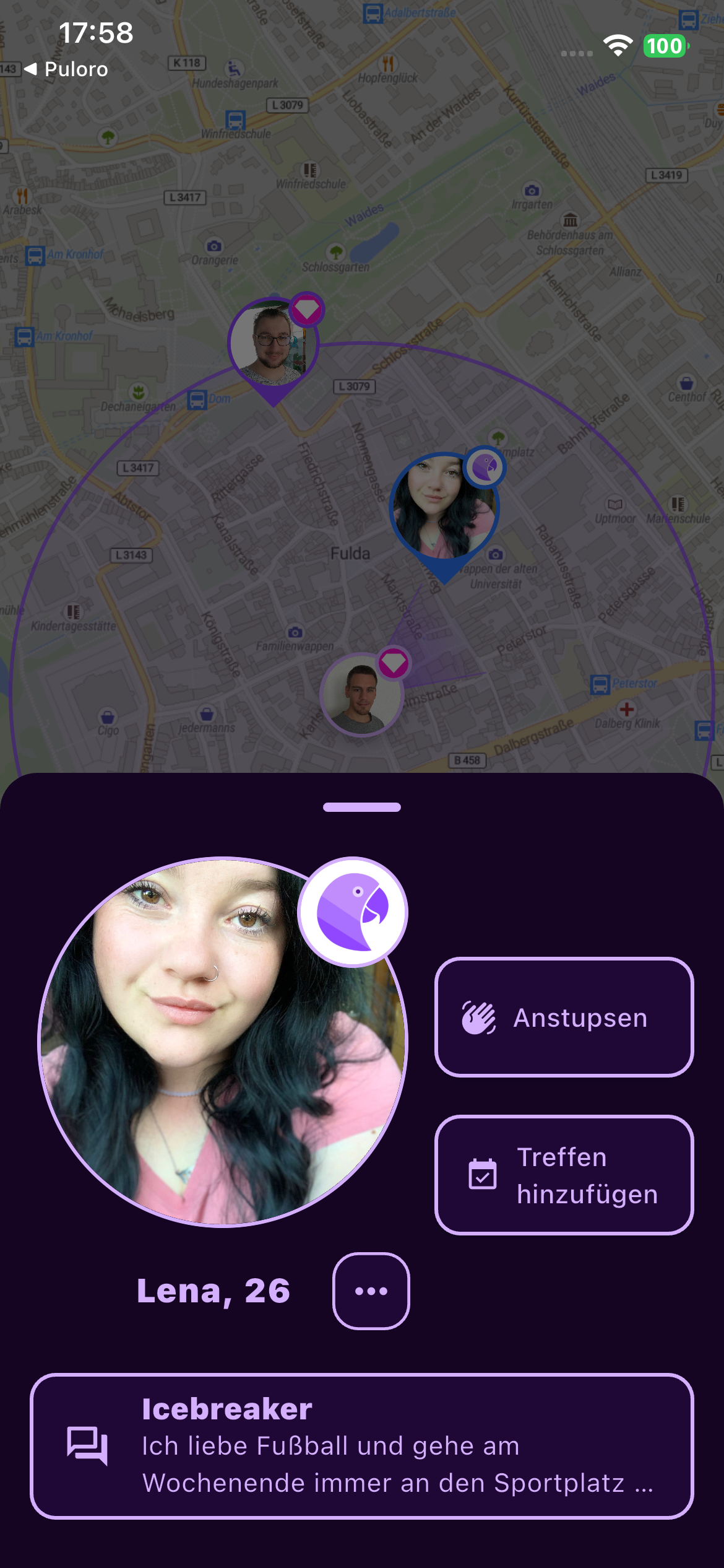 Puloro App Ansicht